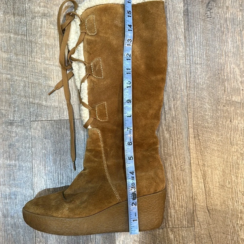 Michael Kors women’s suede wedge high boots size 6.5